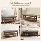 preview thumbnail 6 of 15, Entryway Shoe Bench Storage Bench Fabric Solid Wood, 43-inch Upholstered Bench for Living Room, Bedrooms