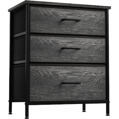 Nightstand 3-Drawer Shelf Storage - Bedside Furniture End Table Chest