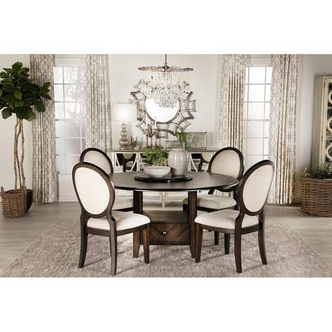 Denholm Cream and Dark Cocoa 9-piece Dining Set with Storage Table