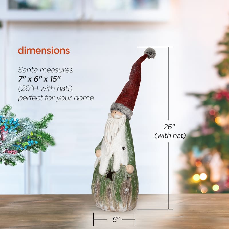 Alpine Corporation Country Holiday Statue Decoration with LED Lights