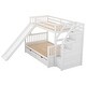 preview thumbnail 8 of 20, Wooden Twin over Full Multifunction Bunk Bed with Drawers, Storage and Slide