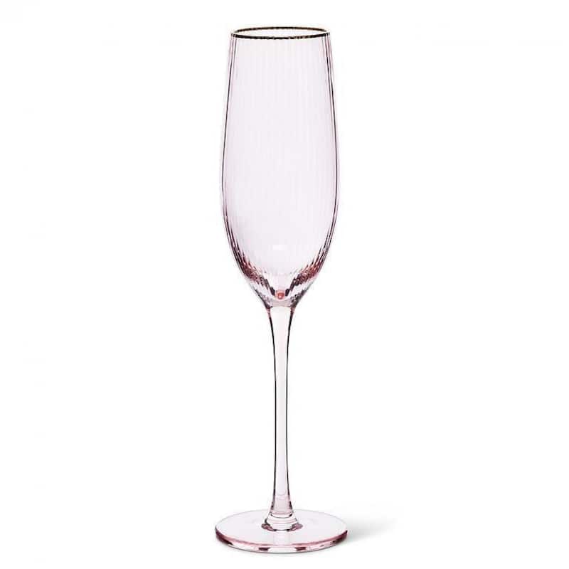 Pink With Gold Rim Flute Drinking Glass Bed Bath & Beyond 40048458