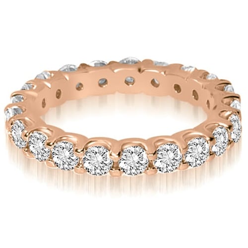14K Rose Gold 2.00 cttw. Round Shared Prong Diamond Eternity Ring HI,SI1-2