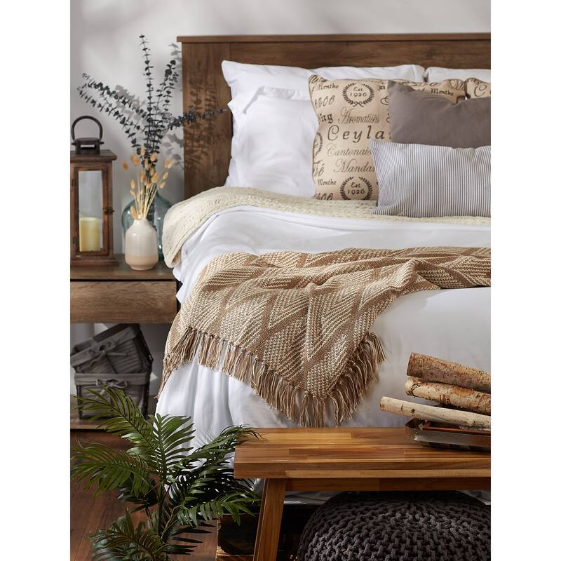 DII Natural Tone Multi Diamond Throw