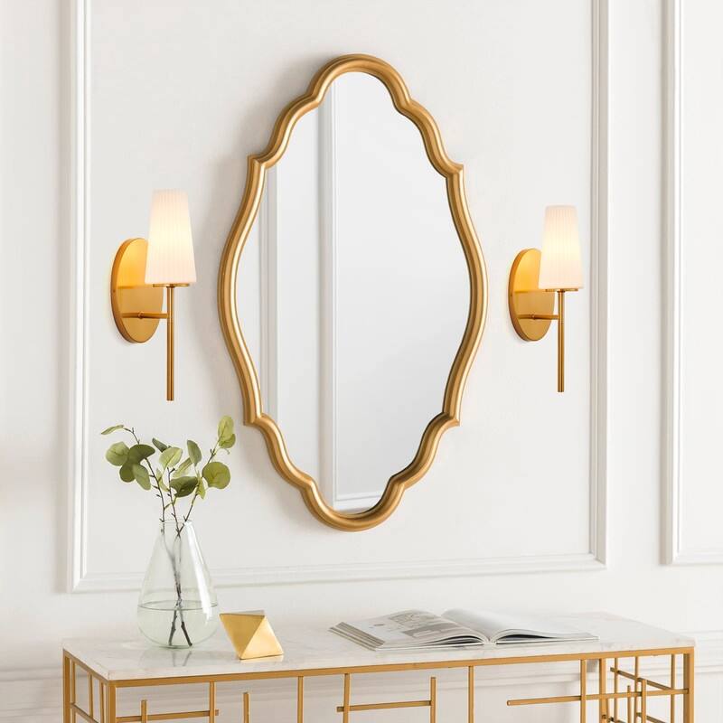 KAWOTI 16" 1- Light Wall Sconce with Opal Glass Shade