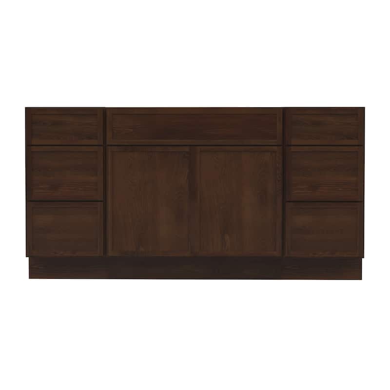 Vanity Art 63" Birch Freestanding Bathroom Vanity Cabinet without Top