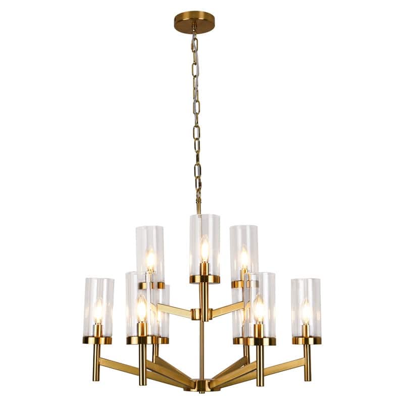 9 - Light Dimmable Tiered Chandelier - N/A