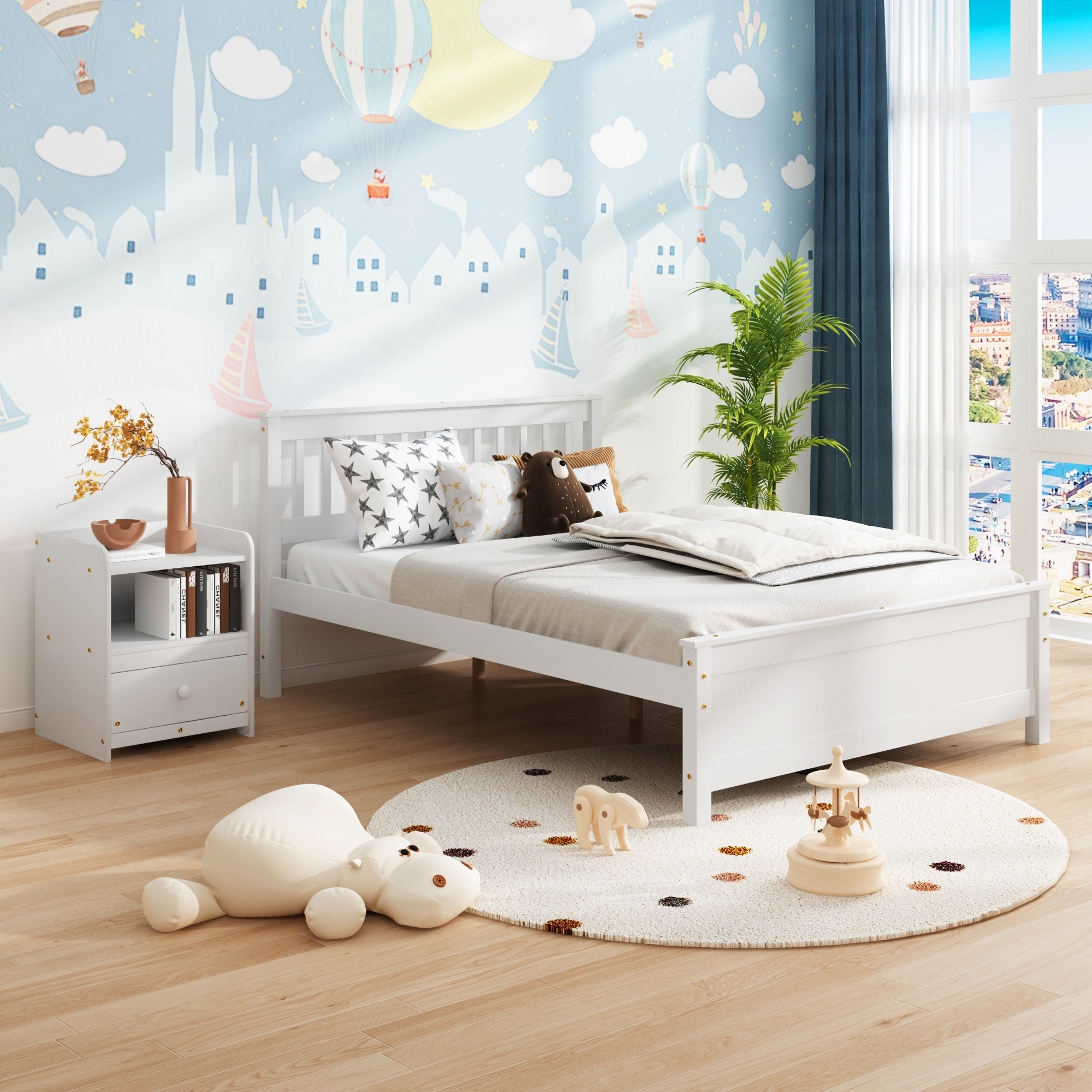 Full size bed frame with nightstand new arrivals