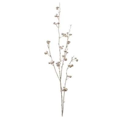 Glittered Gold Berry Twig Spray (Set of 6) - N/A