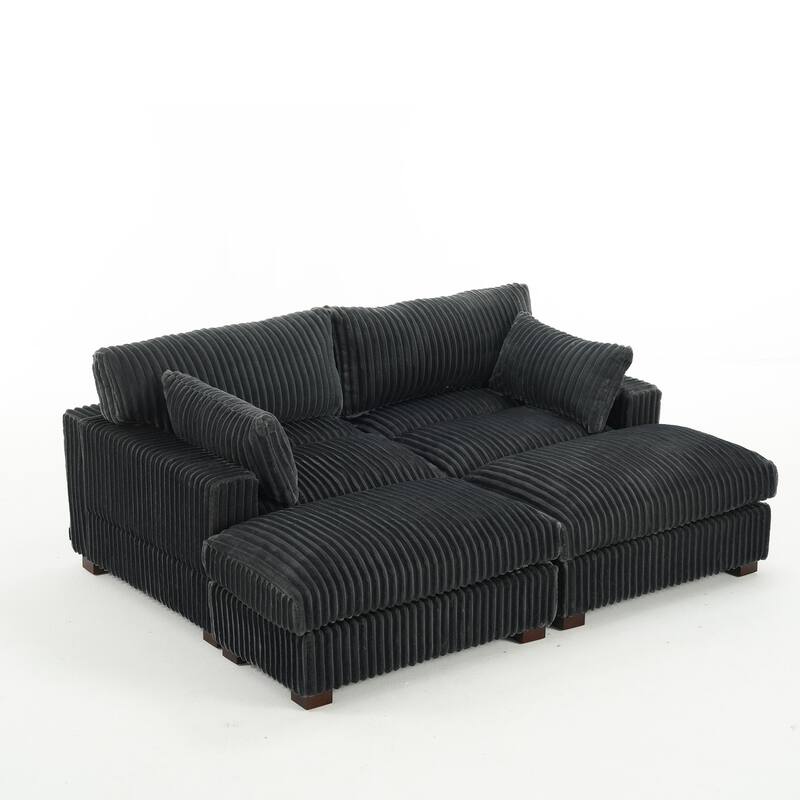 Plush Cloud Couch Modular Sectional Sofa with Ottoman