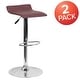preview thumbnail 12 of 73, 2 Pack Contemporary Vinyl Adjustable Height Barstool with Solid Wave Seat - 15"W x 15"D x 25.5" - 34"H