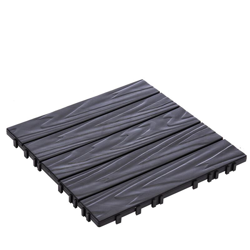 76-Pack Interlocking Deck Tiles, 11.42"x11.42", 68.8 Sq.Ft, Wood Grain Plastic Flooring for Outdoor