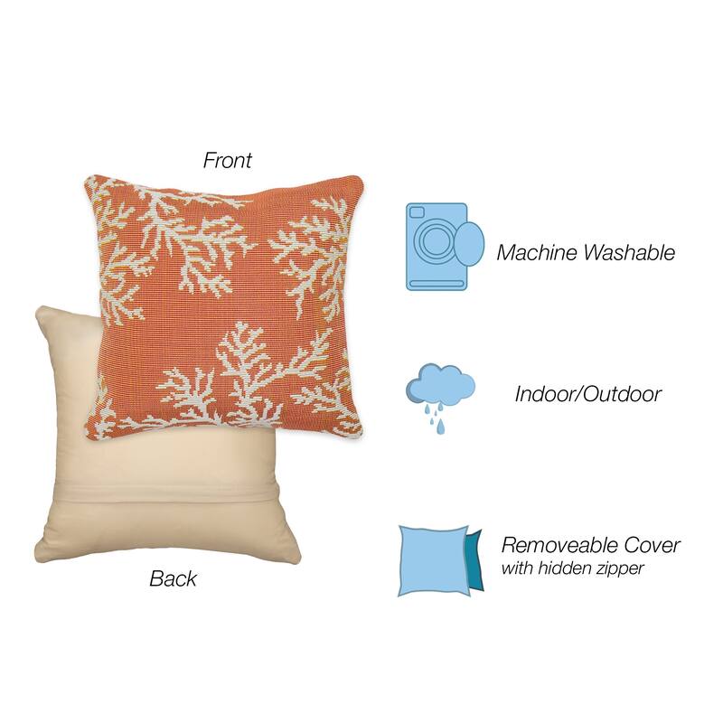 Liora Manne Marina Coral Edge Indoor/Outdoor Pillow