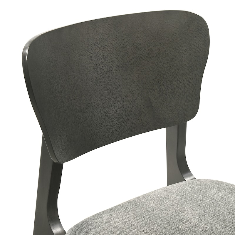 Kalia Mid-Century Modern Upholstered Wood Dining Chairs - Set of 2