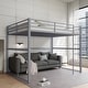preview thumbnail 2 of 31, Metal Loft Bed Full with Guardrails, Flat Ladder, Kids, Teens, Adults