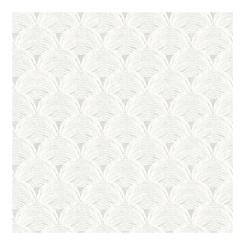 Chesapeake Santiago Grey Scalloped Wallpaper - 20.5 x 396 x 0.025