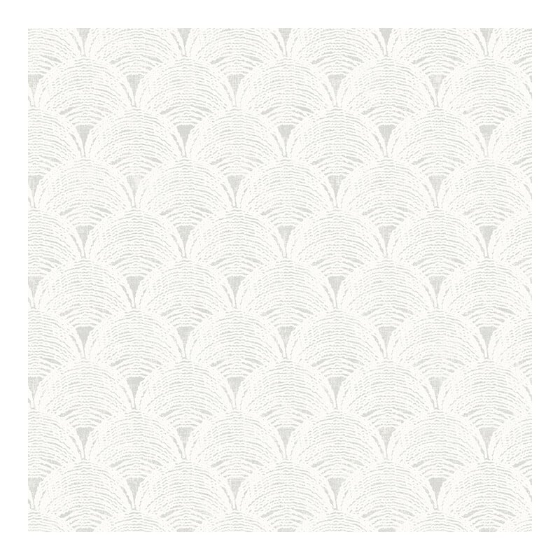 Chesapeake Santiago Grey Scalloped Wallpaper - 20.5 x 396 x 0.025
