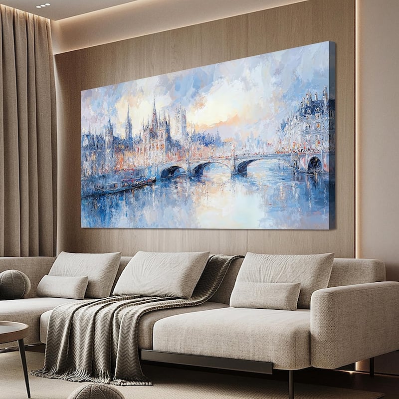 Artwork for Walls Vintage Blue City Wall Art Prints - 20 x 40