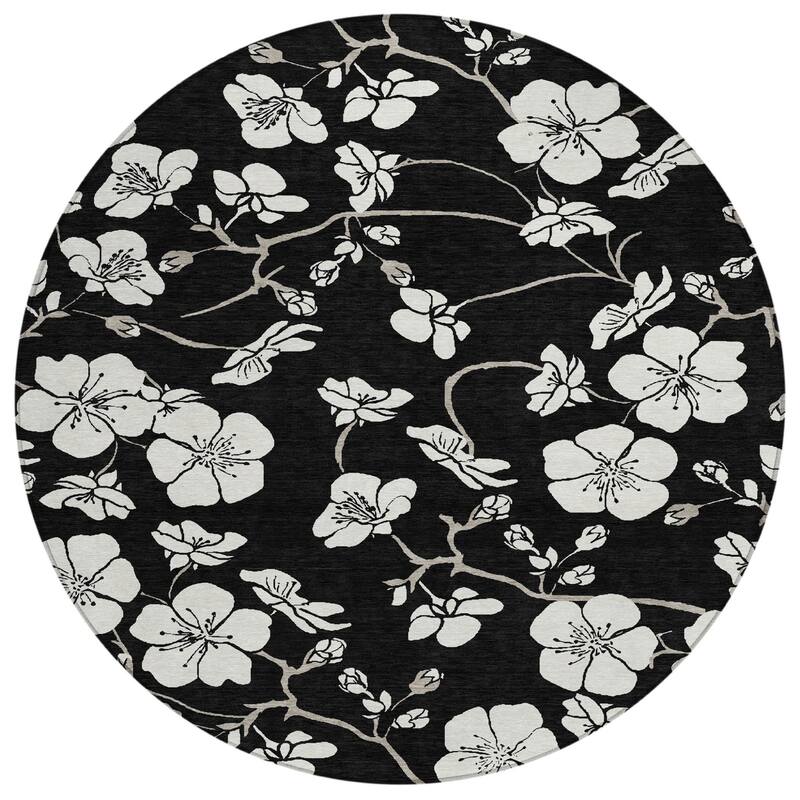HomeRoots Floral Transitional Rectangle Outdoor Rug