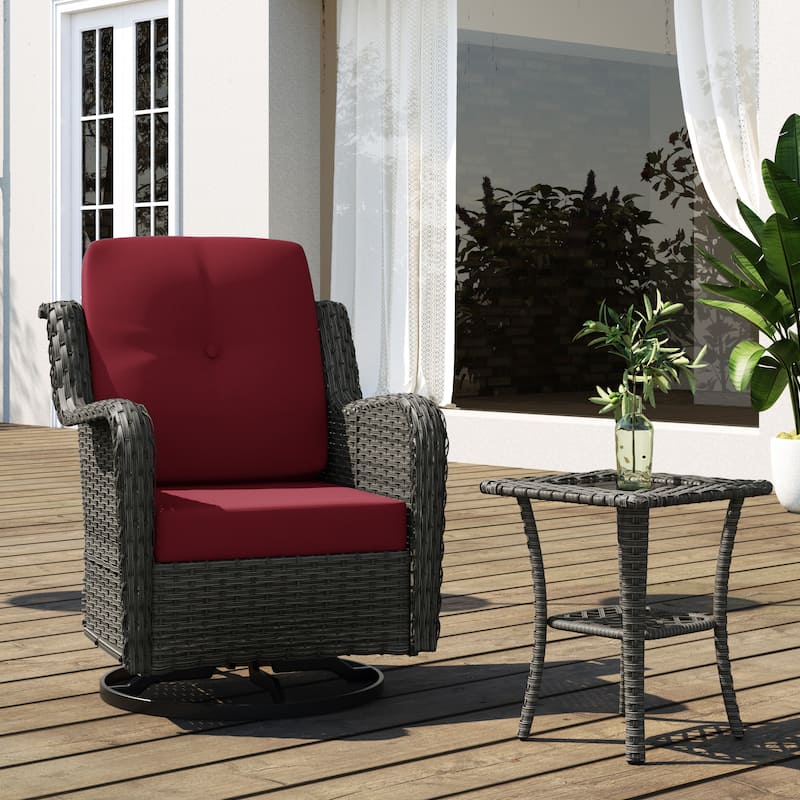 Outdoor Rattan Rocker Wicker Swivel Rocking Chair