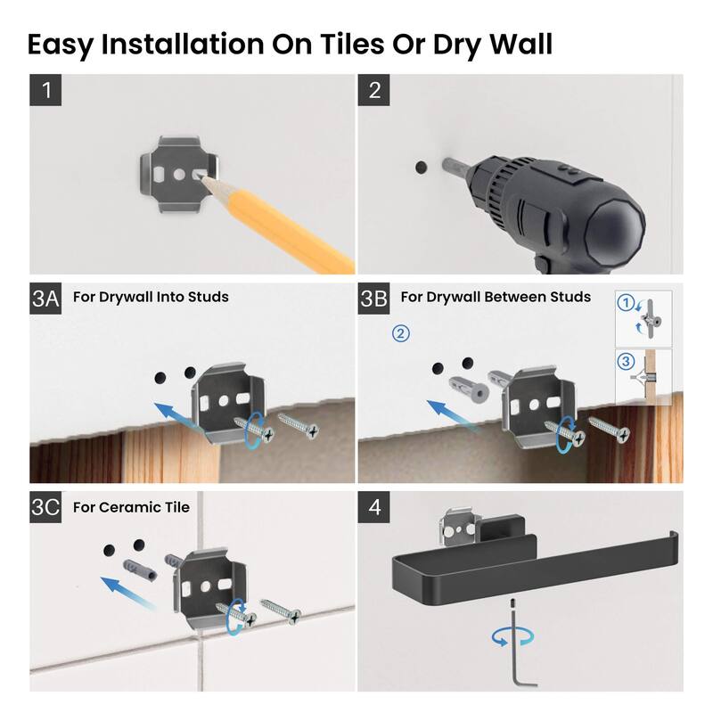 Blaze 4 Piece Bathroom Hardware Set - Matte Black
