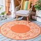 preview thumbnail 121 of 119, SAFAVIEH Courtyard Mardell Waterproof Backyard Patio Rug 5'3" x 5'3" Round - Terracotta/Natural