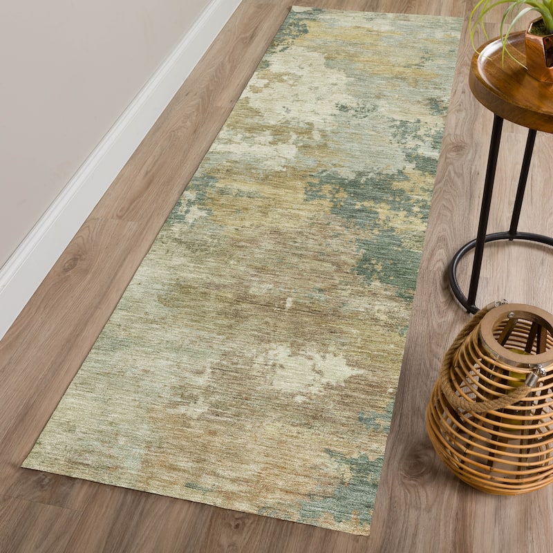 Machine Washable Indoor/ Outdoor Modern Contemporary Chantille Rug