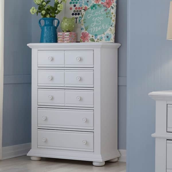 slide 2 of 10, Summer House Oyster White 5 Drawer Chest White - 5-drawer
