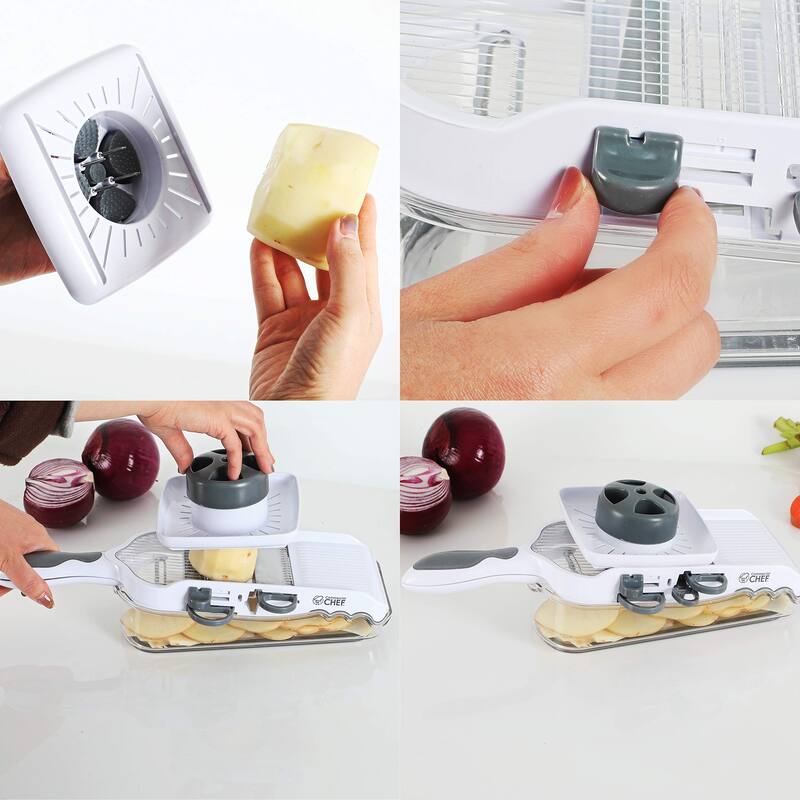 COMMERCIAL CHEF Multipurpose Grater and Slicer, Cheese Grater with Handle with 4 Blades - No Size