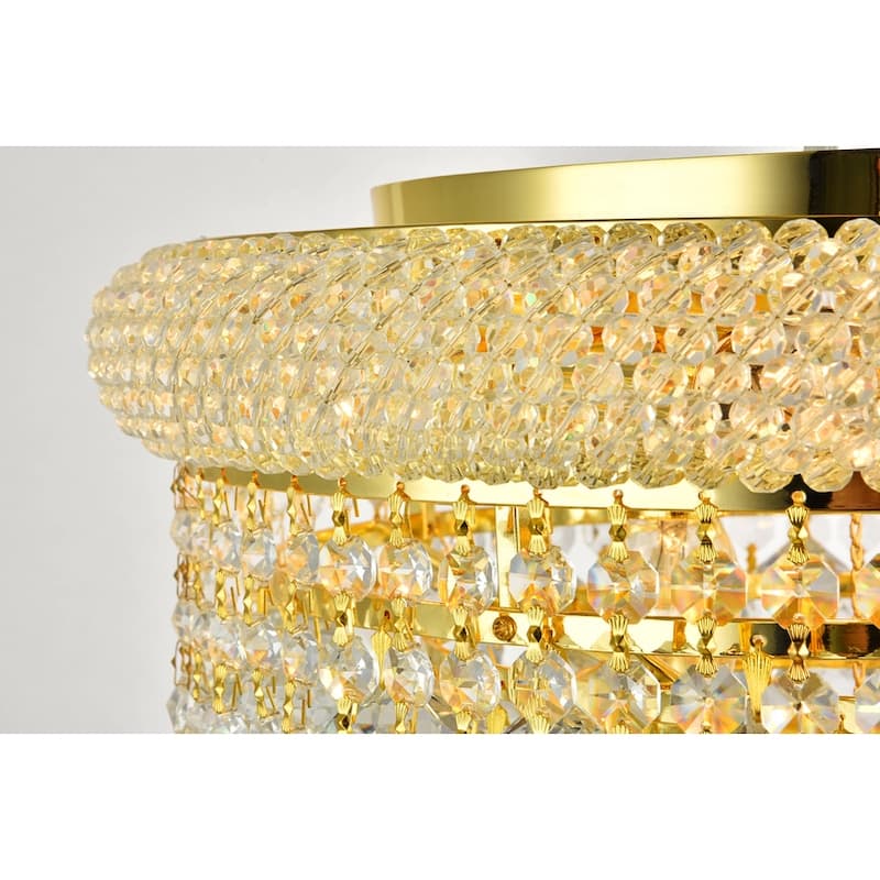 Somette Geneva 8-light Royal Cut Crystal and Gold Flush Mount