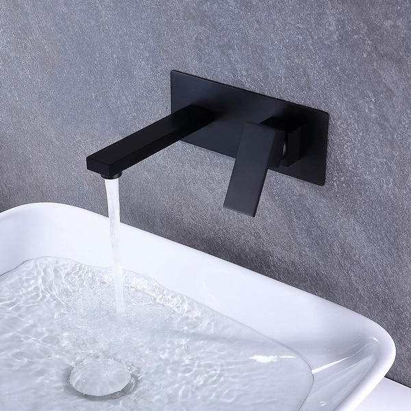 Shop Matte Black Single Handle Wall Mounted Faucet Overstock 31575694