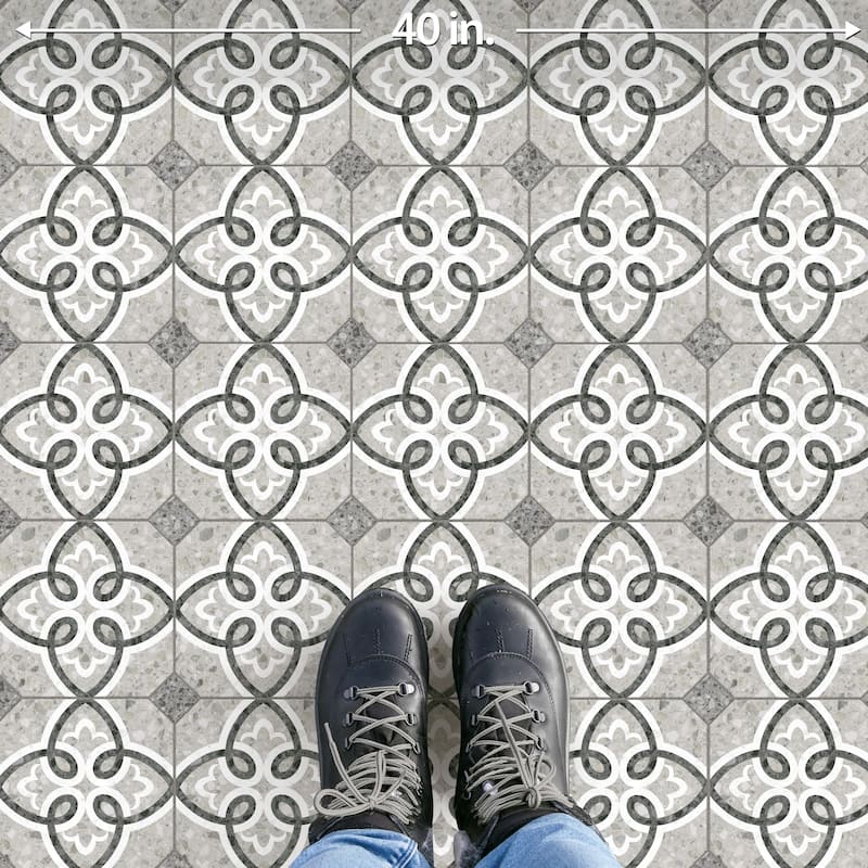 Merola Tile Riviera Octagon Garde Gris 7-7/8" x 7-7/8" Porcelain Floor and Wall Tile