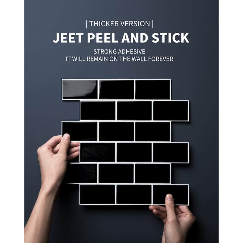 Art3d 10-sheet Subway Tiles Peel and Stick Backsplash for kitchen（thicker design）
