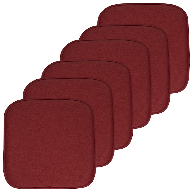 Charlotte Jacquard Cover Memory Foam Chair Pads - Wine - Set of 6