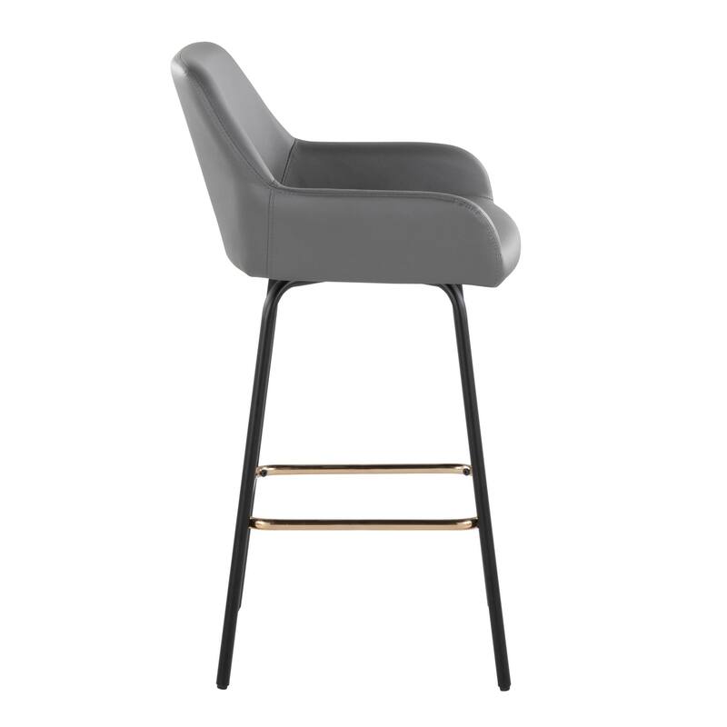 Porch & Den Galotti Fixed Height Counter Stool with Metal Legs & Square Footrest (Set of 2)