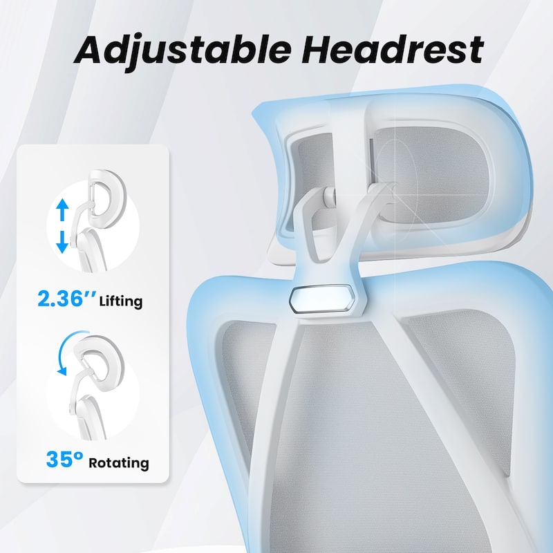 Ergonomic Office Chair with Footrest, Office Desk Chair with Headrest, High Back Computer Chair with Adjustable Lumbar Support