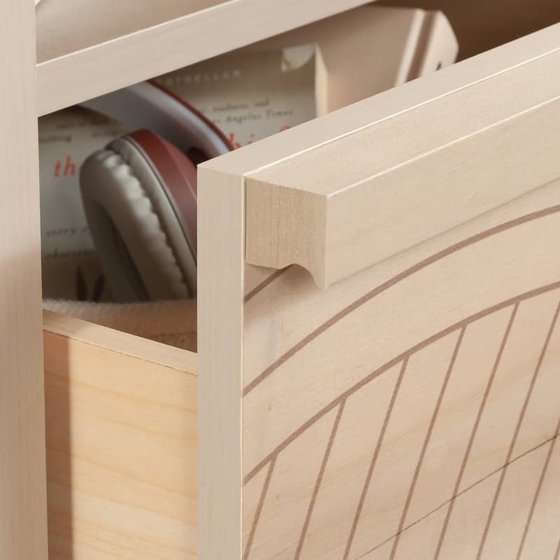 Wood Mid-Century Modern Nightstand with 1 Drawer and Open Shelf, Brown