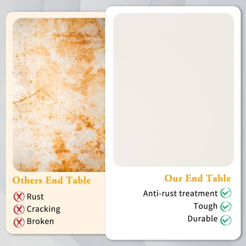 2 Tier Round Patio Small Side Table, Metal Coffee Table for Indoor Outdoor