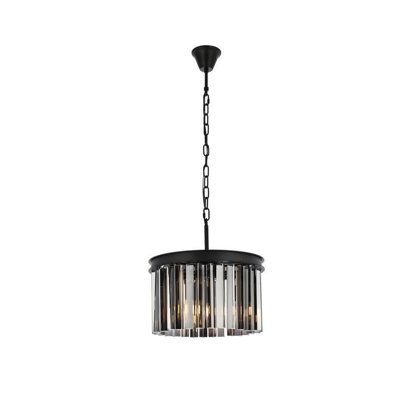Royce Edge 3-Light Matte Black Pendant - matte black (royal cut silver shade crystals)