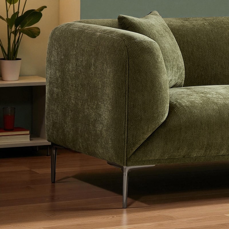 82.6" Modern Curved Boucle Sofa, Thick Cushions & Solid Wood Frame, Cozy Living Room Couch for Reading & Movie Nights