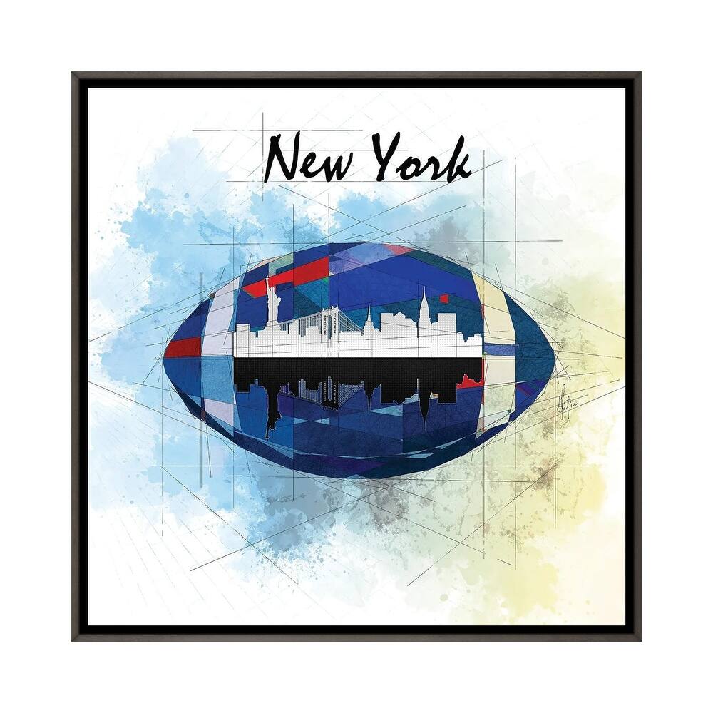 iCanvas "Football New York Giants" by Katia Skye Framed
