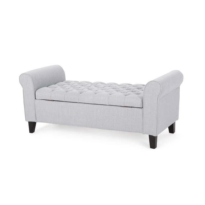 Keiko Contemporary Rolled Arm Fabric Storage Ottoman Bench by Christopher Knight Home - 50.00" L x 19.50" W x 20.50" H