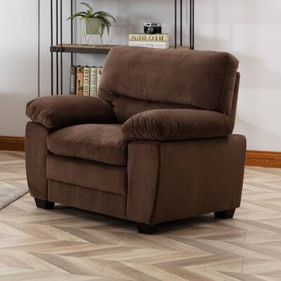 Andres Contemporary Plush Upholstered Living Room Reclining Chair