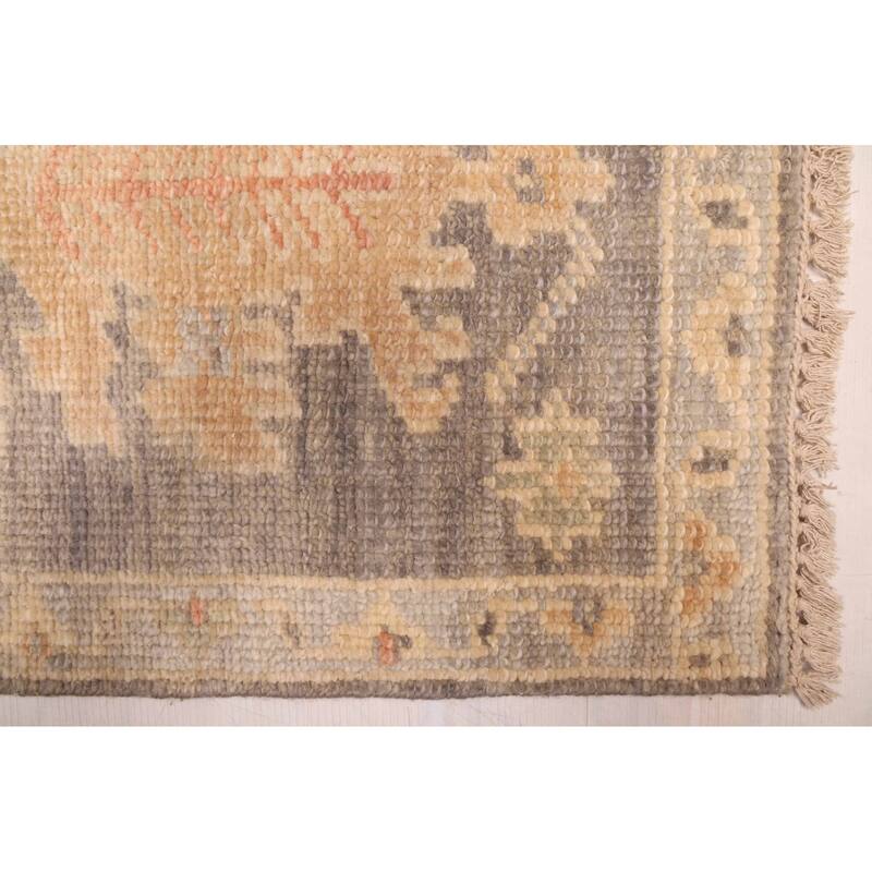 ECARPETGALLERY Hand-knotted Kavya Oushak Dark Grey Wool Rug - 5'11 x 8'10