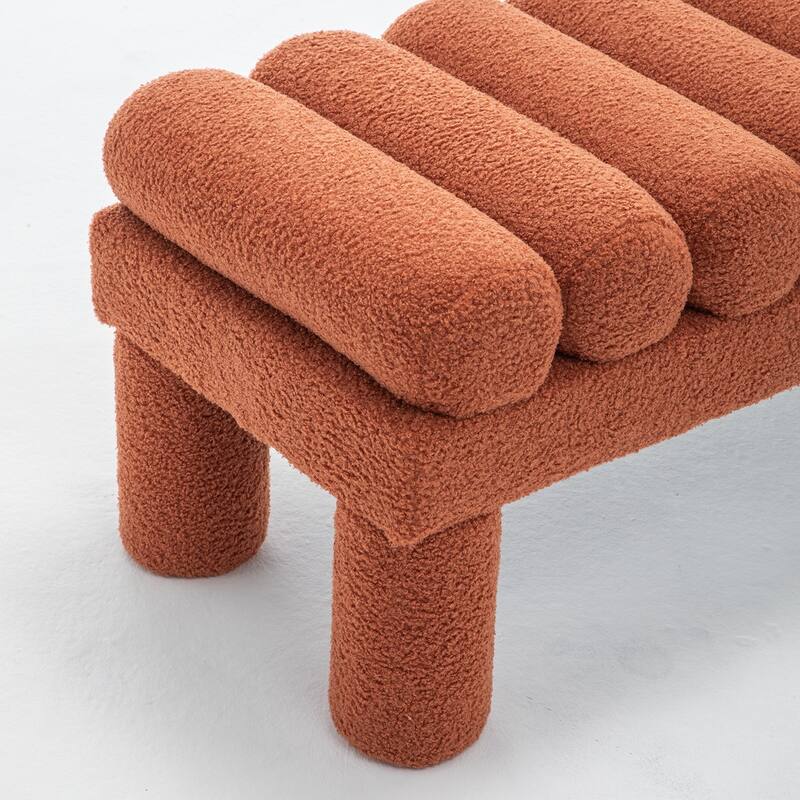 SEYNAR Modern Teddy Velvet Upholstered Rentangle Ottoman