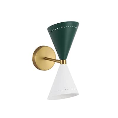 Modern Stylish 2-Light Colorblock Hourglass Bathroom Wall Lamp
