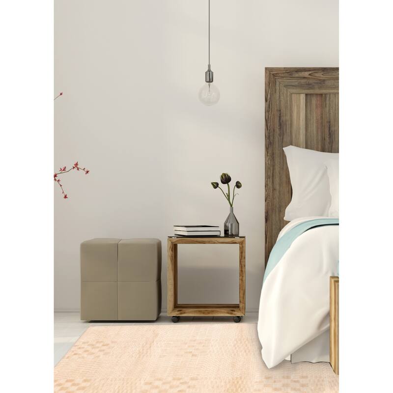 ECARPETGALLERY Hand Loomed Loreto Cream Viscose Rug - 5'5 x 8'0