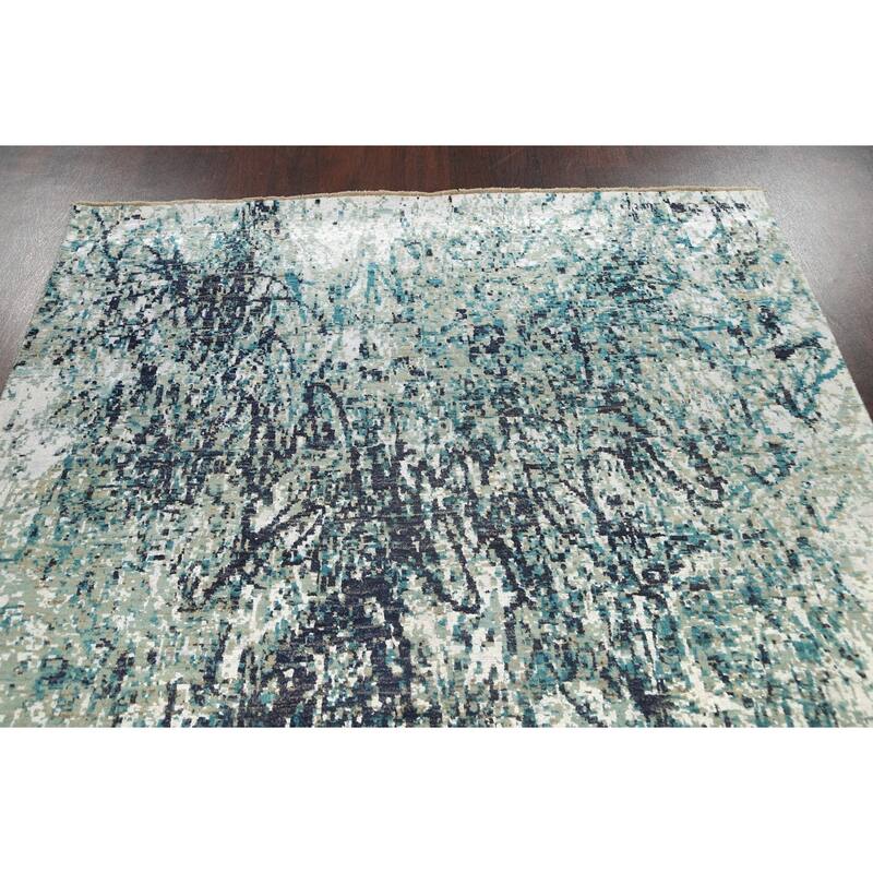 Wool/ Silk Abstract Vegetable Dye Oriental Area Rug Hand-knotted - 6'0" x 8'10"