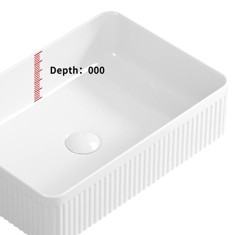 GDFStudio - Adrian Porcelain Vessel Sink with Modern Countertop Bathroom Basin Design