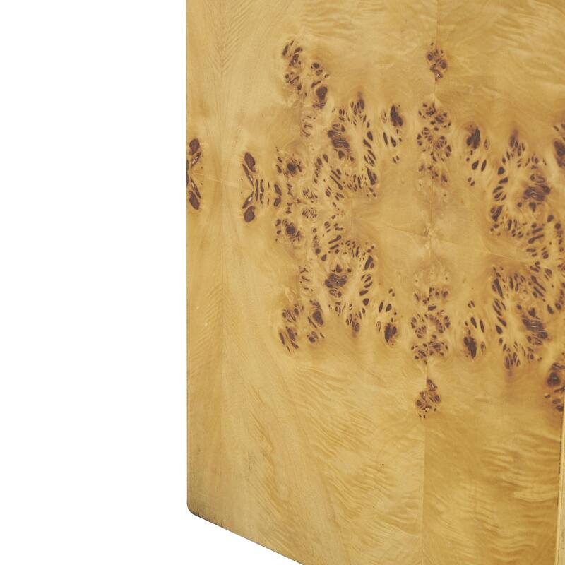 Wood Square Cube Accent Table with Wood Grain Patterns - Brown - Roche River Decor